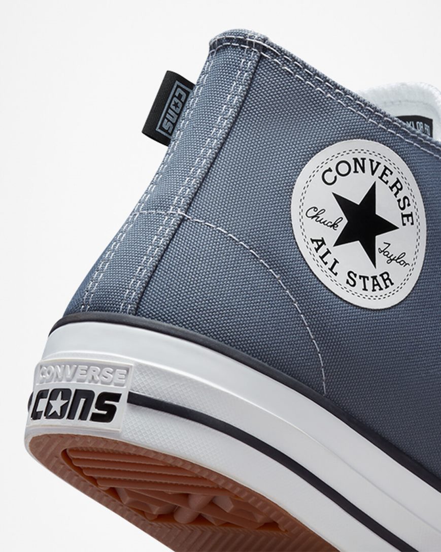 Zapatillas Skate Converse CONS Chuck Taylor All Star Pro Mujer Gris Blancas Negras | PE 580LWE